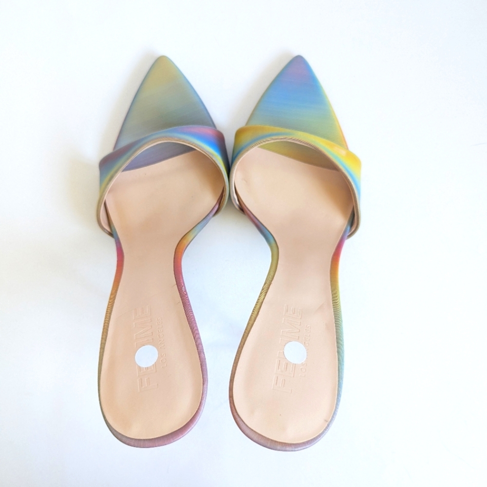 Iridescent Pointed Toe Stiletto Mule Heel - Women - Picture 10 of 16
